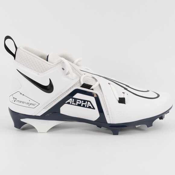 Nike Men's Alpha Menace Pro 3 Football Cleats White/Navy CT6649-108 Multi Size